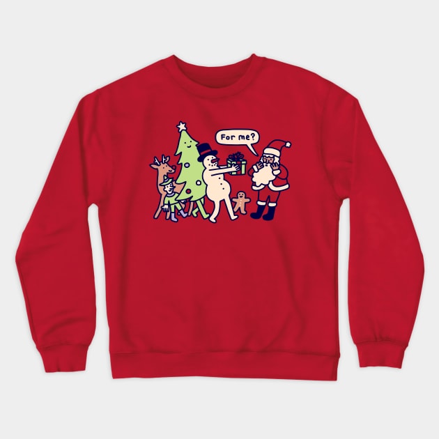 Present For Santa Claus Crewneck Sweatshirt by obinsun
